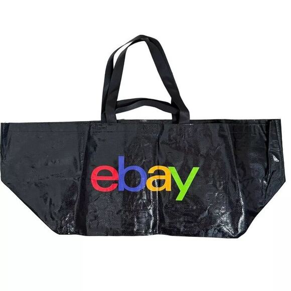 eBay Branded IKEA style Frakta Large Black w/ Logo Tote Shopping Bag eBayana - Picture 1 of 2